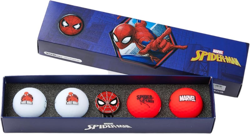 Volvik Vivid Soft Marvel Golf Ball Gift Set with Ball Marker (4 Pack) - Image 1